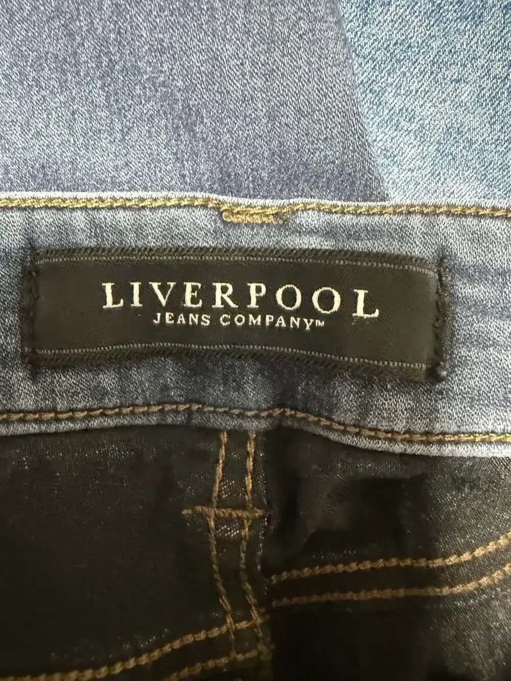 Liverpool Jeans Company Dark Wash Mid Rise Raw Hem Flare Jeans Size 0